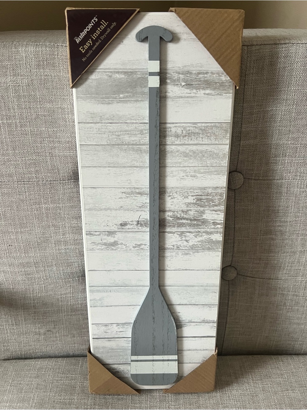 Allen Roth Gray Decorative Paddle Wall Art, new in box , 18”x6.5”